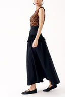 Siyah Büzgü detaylı midi boy valonlu etek 81241