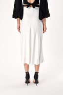 Beyaz Beli lastikli  etek 81248