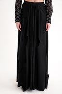 Siyah Beli lastikli astarı piliseli daire kesimli etek 81268
