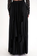 Siyah Beli lastikli astarı piliseli daire kesimli etek 81268