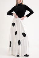 Beyaz Beli lastikli astarı piliseli daire kesimli etek 81268