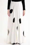 Beyaz Beli lastikli astarı piliseli daire kesimli etek 81268