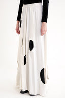Beyaz Beli lastikli astarı piliseli daire kesimli etek 81268