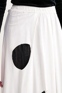 Beyaz Beli lastikli astarı piliseli daire kesimli etek 81268