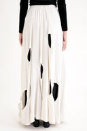 Beyaz Beli lastikli astarı piliseli daire kesimli etek 81268