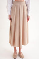 Bej Godeli midi boy etek 81272