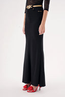 Siyah Dar kesim yüksek bel balık etek 81290