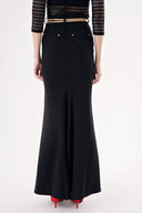 Siyah Dar kesim yüksek bel balık etek 81290