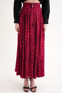 Leopard-Mor Bol büzgülü yüksek bel etek 81295