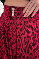 Leopard-Mor Bol büzgülü yüksek bel etek 81295