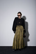 Leopar-Olive Bol büzgülü yüksek bel etek 81295