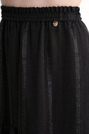 Siyah Beli lastikli büzgülü uzun etek 81319