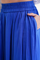 Lacivert Beli lastikli uzun etek 81320