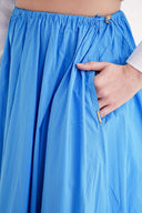 Mavi Beli lastikli ve kordonlu uzun etek 81327