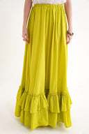 Asit Sarı Beli lastikli ve kordonlu uzun etek 81327