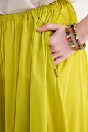 Asit Sarı Beli lastikli ve kordonlu uzun etek 81327