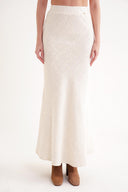 Ekru Beli lastikli uzun etek 81338