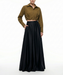 Siyah Pili detaylı yüksek bel etek 81340