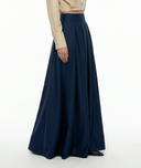 Lacivert Pili detaylı yüksek bel etek 81340