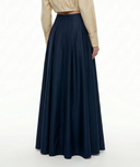 Lacivert Pili detaylı yüksek bel etek 81340