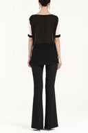 Pembe Baskılı bol kesim örme bluz 18991