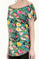 Siyah Desenli bol kesim bluz 19009