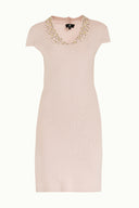 Pudra Kristal taşlı triko elbise 28292