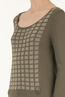 Haki Desen örgülü truvakar kol triko bluz 28442