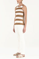 Vizon Çizgili triko bluz 28483