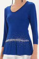 Saks Beli taşlı triko bluz 28487