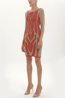 Devetüyü Jakarlı triko elbise 28561