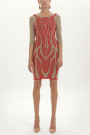 Devetüyü Jakarlı triko elbise 28561