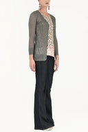 Gri Delikli örgü triko hırka 28645