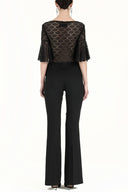 Siyah Kolları valonlu dantel bluz 19159