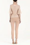 Pembe Kolları valonlu dantel bluz 19159