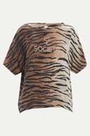 Siyah Desenli bol kesim bluz 19192