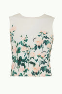 Gül Baskı Arkası fermuarlı desenli bluz 19296