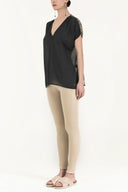 Antrasit Sırtı dantelli bluz 19303