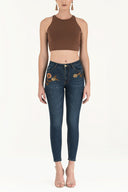 Kahve Kolsuz örme bluz 19470