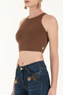 Kahve Kolsuz örme bluz 19470