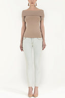 Vizon Düşük omuz örme bluz 19477