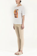 Beyaz Baskılı basic tshirt 19560