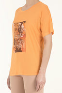 Turuncu Baskılı basic tshirt 19560