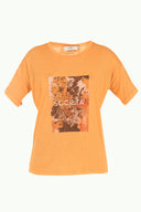 Turuncu Baskılı basic tshirt 19560