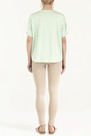 Yeşil Baskılı V yaka bluz 19583