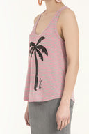 Pembe Palet işlemeli örme atlet 19601