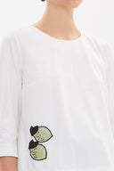 Beyaz Fermuarlı poplin bluz 19603