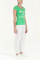 Yeşil Baskılı basic tshirt 19612