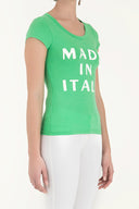 Yeşil Baskılı basic tshirt 19612