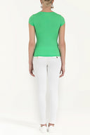 Yeşil Baskılı basic tshirt 19612